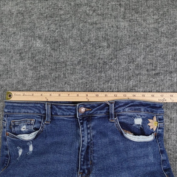 Judy‎ Blue Jeans Womens 13/31 Floral Embroidered High Rise Boyfriend JB88288 - Picture 9 of 13